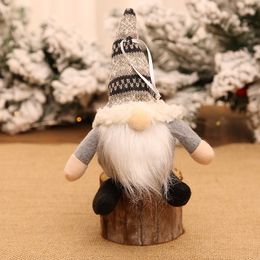 New Classic Christmas Ornament Knitted Plush Gnome Doll Christmas Trees Wall Hanging Pendant Holiday Decor Gift Tree Decorations