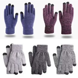 Winter Men Knitted Gloves Touch screen Male Mittens Thicken Warm Wool Men Driving Gloves winter Cashmere Skating Gloves