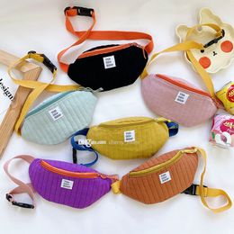 Hot 2021 6 colors Korean Boys Messenger Purse Mini one-shoulder bags Children outdoor Accessories Girls Cotton Striped zipper bag X09
