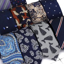 neck ties wholesale Australia - Neck Ties Brand Men's Fashion Jacquard Dot Stripe Paisley Navy Red For Man Adults Classic Wedding Necktie Slim Narrow Gravata 6cm