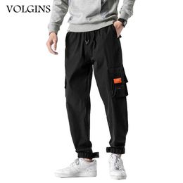 Streetwear Cargo Pants Men Loose Drawstring Many Pockets Joggers Trousers Black Hip Hop Male Casual Pants Plus Size 5XL Y0927