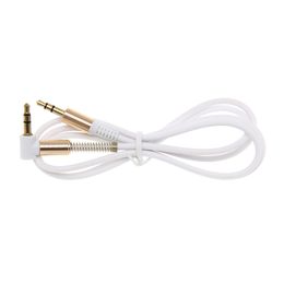 angle aux cable Australia - wholesales 800pcs lot 3.5mm Jack Stereo 1m 3.3ft Audio Cable Male to Male 90 Degree Right Angle Aux Cable Wire Cord with Spring Protective Cover