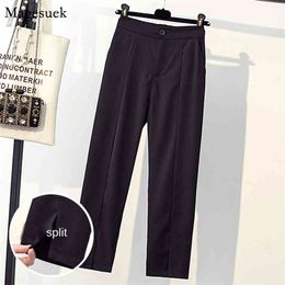 Fashion Black Pants Women Trousers Suit Autumn Plus Size Wide Leg High Waist Loose Suits Set For Work 11712 210512