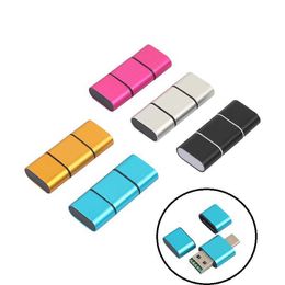 TYPE-C To USB 2.0 Adapter TF Card Reader 2 In 1 Maximum Support 128GB Cover TF Card Slot USB2.0 Standard Speed Easy To Carry