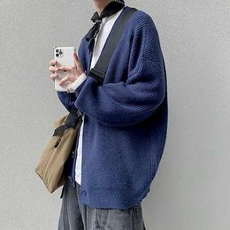 Oversized Cardigan Women Knitted Sweater Men Outwear Tops Knit Solid Loose Casual Preppy Style Korean Fashion Ulzzang Daily Goth 211014