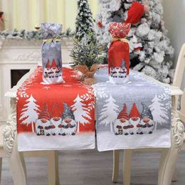 Christmas Table Runner Tablecloth Placemat Home Wedding Decoration 211117