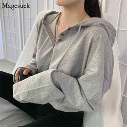 Autumn Korean Plus Size Leisure Loose White Hoodies Women Long Sleeve For Teen Girls Pullover Cotton Sweatshirts 11541 210512