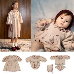 Baby Long Sleeve Romper Dress Winter Spring Brand Designer Toddler Sweet Pink Onesie Be Baby Infant Girl Clothes Y1024