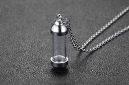 Top quality valentines day gifts couples039 stainless steel necklace with openable perfume bottle pendants perfume bottle jewel1168459