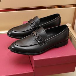 Top quality Dress Shoes fashion Men Black Genuine Leather Pointed Toe Mens Business Oxfords gentlemen travel walk casual comfort mkj548987