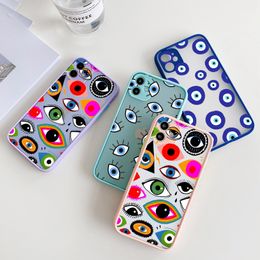 Lucky Eye Blue Evil Print Hard Phone Cases für iPhone 12 13 Mini 11 Pro Max XR X XS 8 Plus stoßfeste Abdeckung