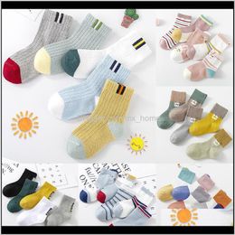 Baby Clothing Baby Kids Maternity Drop Delivery 2021 Spring And Autumn Childrens Pure Colour Combed Cotton Cartoon Medium Tube Socks X9Enl