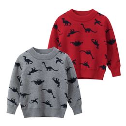 2 Colours Dinosaur Winter Sweater For Boys Cotton Kids Knitwear Toddler Pullover Children Baby Fall Clothes Y1024