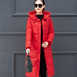 Women's Trench Coats Coat Parkas Hoodies Winter Big Fur Medium-length Jacket Autumn And 2021 Super-long In Europe America 801