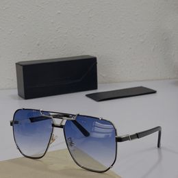 Vintage Pilot Sunglasses 9090 Black Gold Blue Gradient Men Sun Shases Hip hop Glasses Eye Wear with Box