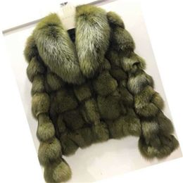 ETHEL ANDERSON Luxury Genuine Real Fox Fur Jackets&Coats With Collar For Ladies Short Outerwear In Garments 210927