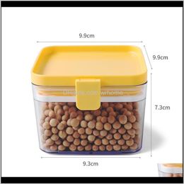 Housekeeping Organisation Home Garden1Pcs Plastic Container Sealing Storage Canister With Lid Cereal Containers Flour Tank For Kitchen 500/10