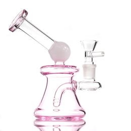 5.1inches Badminton shape Hookahs light weight glass bong with14mm joint size mini oil rig dab rigs