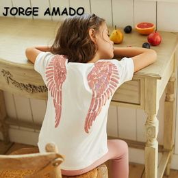 Summer Family Matching Sets T-shirts Angel Wings Mother Daughter Son Clothes E666 210610
