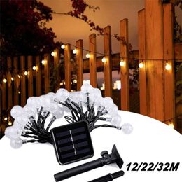 Solar String Lights Outdoor Crystal Globe Beleuchtung Wasserdichte Solarbetriebene Terrasse Lichter für Outdoor Garten Yard Porch Party Decor 211104