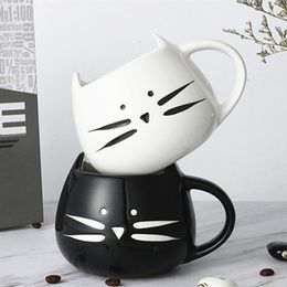 christmas novelty mugs Australia - Mugs Coffee Milk Mug With Handle 400ml Ceramic Cute Cat Creative Animal Tea Cup Breakfast Drinkware Novelty Nice Christmas Gifts