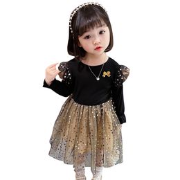 Dress For Girls Toddler Baby Girls Dresses Star Pattern Princess Dress Child Spring Autumn Costume Girl 210412