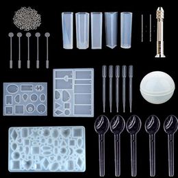 nail claws UK - Cake Tools Aouke DIY Bracelet Pendant Epoxy Mold Set Crystal Silicone With Dripper Stirring Rod Claw Nail Jewelry Accessories Mould