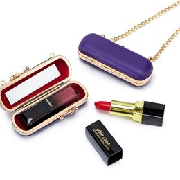 Mini Single Lipstick Bags Wrapped Strands Across The Portable Cosmetic Case with Mirror Lipsticks Box