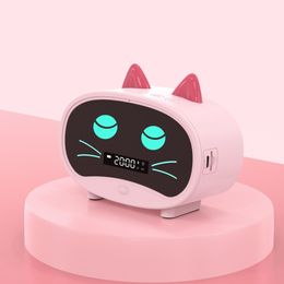 Cute Cat Small Bluetooth Speaker Creative FM Waterproof Speaker Wireless Alarm Clock Speaker Wireless Audio Children's Gifts