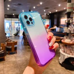 Phone Cases Gradient Dual Color Transparent Shockproof Case for iPhone 12 Mini 11 Pro Max XR 8 7