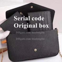 Promotion Women Handbag Messenger Leather Genuine Date 3 Number Bag High In 1 Checkers Flower Quality Code Serial Rjnkf