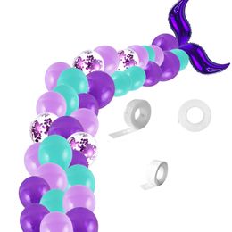 Balloon chain set 12 inch mermaid tail latex balloons birthday party decoration Supplies 7 Colours 20 21