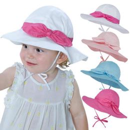 Summer Baby Girls Sun Hat Floral Beach Bucket Cap Polyester Bowknot Basin Hats Infant Outdoor Fashion Accessories 12 Designs BT6481