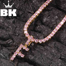 THE BLING KING CZ Custom Tennis Initial Letter Pendant Necklace Iced Out Cubic Zirconia Mens Women Jewellery X0509