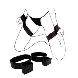 Nxy Sm Bondage Adult Games Slave Games for Women Couples Bdsm Bondage Headrests Adjustable Handcuffs Only Nylon Band Fetish Sexy Products 1217