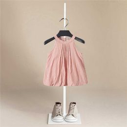 New Fashion Kids Dresses Princess Summer Children Clothes Outfits Organic Cotton Casual Lovely sleeveless Baby Girls Dress Q0716