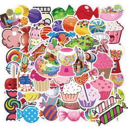 50pcs Colourful Candy Stickers Skate Accessories For Skateboard Laptop Luggage Bicycle Motorcycle Phone Car Decals Party Decor
