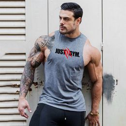 Summer brand clothing gym tight tank top men muscle guys fitness Sleeveless T-shirt men's Bodybuilding stringer tanktop 210421