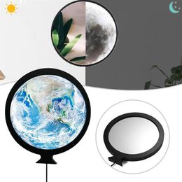 Bathroom Modern Creative 2 In 1 Acrylic Moon LED Wall-Mounted Vanity Mirror Night Light For Living Room Decor