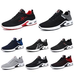 Mens correndo sapatos cor azul escuro preto vermelho cinza forma respirante treinador esporte tênis tamanho 39-44