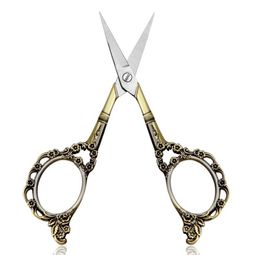 4 Colours Vintage Floral Pattern Scissors Seamstress Plum Blossom Tailor Scissor Antique Sewing Shears for Fabric Tool SN2697
