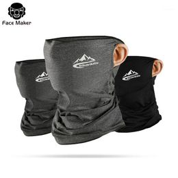 Summer Black Grey Caps Running Scarf -UV Headwear Bicycle Bandana Sports Fishing Mask Cover Magic Ice Silk Cycling & Masks