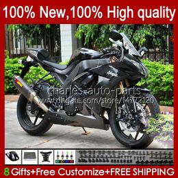 Motorcycle Bodys For KAWASAKI New black NINJA ZX1000C ZX-10R ZX 10R 10 R 1000 CC 08-10 Bodywork 56No.22 ZX10 1000CC ZX10R 08 09 10 ZX1000 2008 2009 2010 Fairing Kit