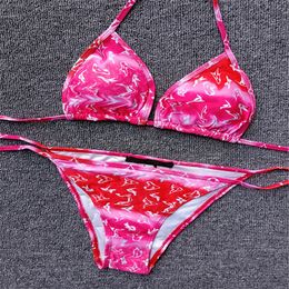 2022 Full Letters Printed Bikini Sets Sexy Women Swimwear Designer Split Swimsuit Elastic Soft Swimming Suit For Holiday Asian size S-XL 3396