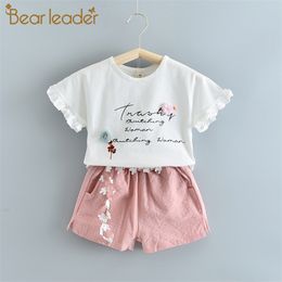 Girls Clothing Sets Summer Kids Floral T-shirt and Pants 2Pcs Outfits Girl Baby Sweet Suits Toddler Clothes 210429