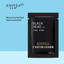 Kniyea Burun Maskeleri Sivilce Extractor Siyah Nokta Remover Akne Mineral Çamur Nasal Membran Yama T-Zone Conk Gözenek Temizleyici Kafa Şeridi Cilt Bakımı 6G / AC 3000 adet bir Lot