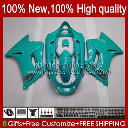 Bodys For KAWASAKI NINJA ZZR250 ZZR-250 90 91 92 93 94 95 96 97 98 99 Bodywork 54HC.152 ZZR 250 CC 1990 1991 1992 1993 1994 1995 1996 1997 1998 1999 OEM Fairings glossy cyan