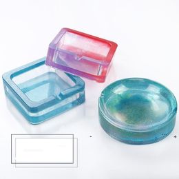 new Ashtray Silicone Mold Epoxy Resin Round Square Molds DIY Craft Making Supplies Handmade Ashtray Craft EWE6299