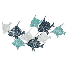 Simple Modern Wrought Iron Fish Wall Hanging Decoration Home Livingroom Wall Mural Ornaments Hotel Office Wall Sticker Crafts 210414