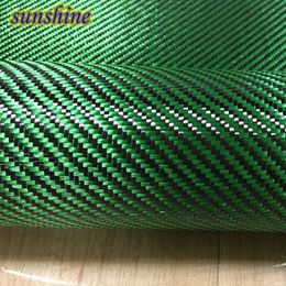 Green Carbon Aramid Fibre Hybrid Fabric Cloth 3K Carbon Fibre Green Aramid Fibre 190gsm 0.2mm Thickness 210702